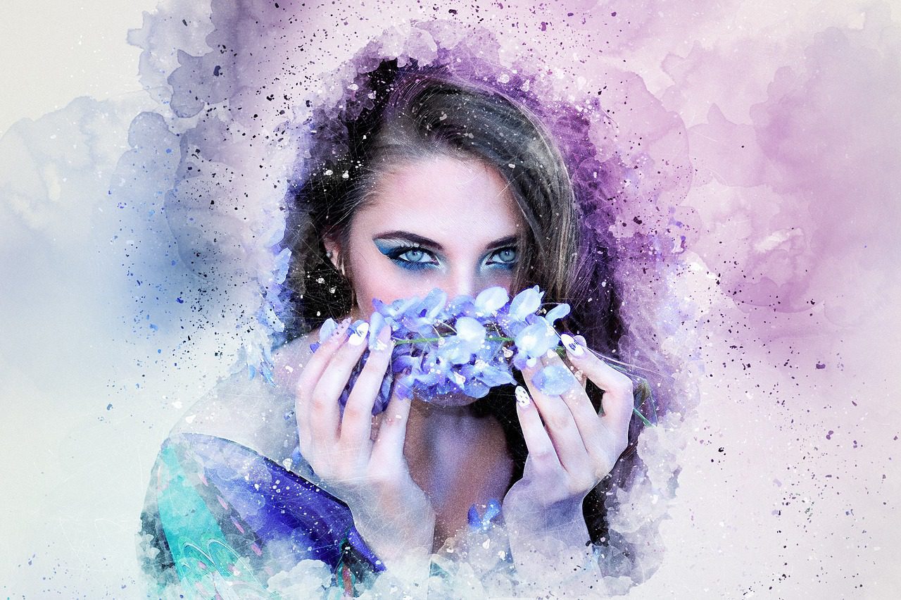 Woman with flowers, symbolizing the release of trapped emotions