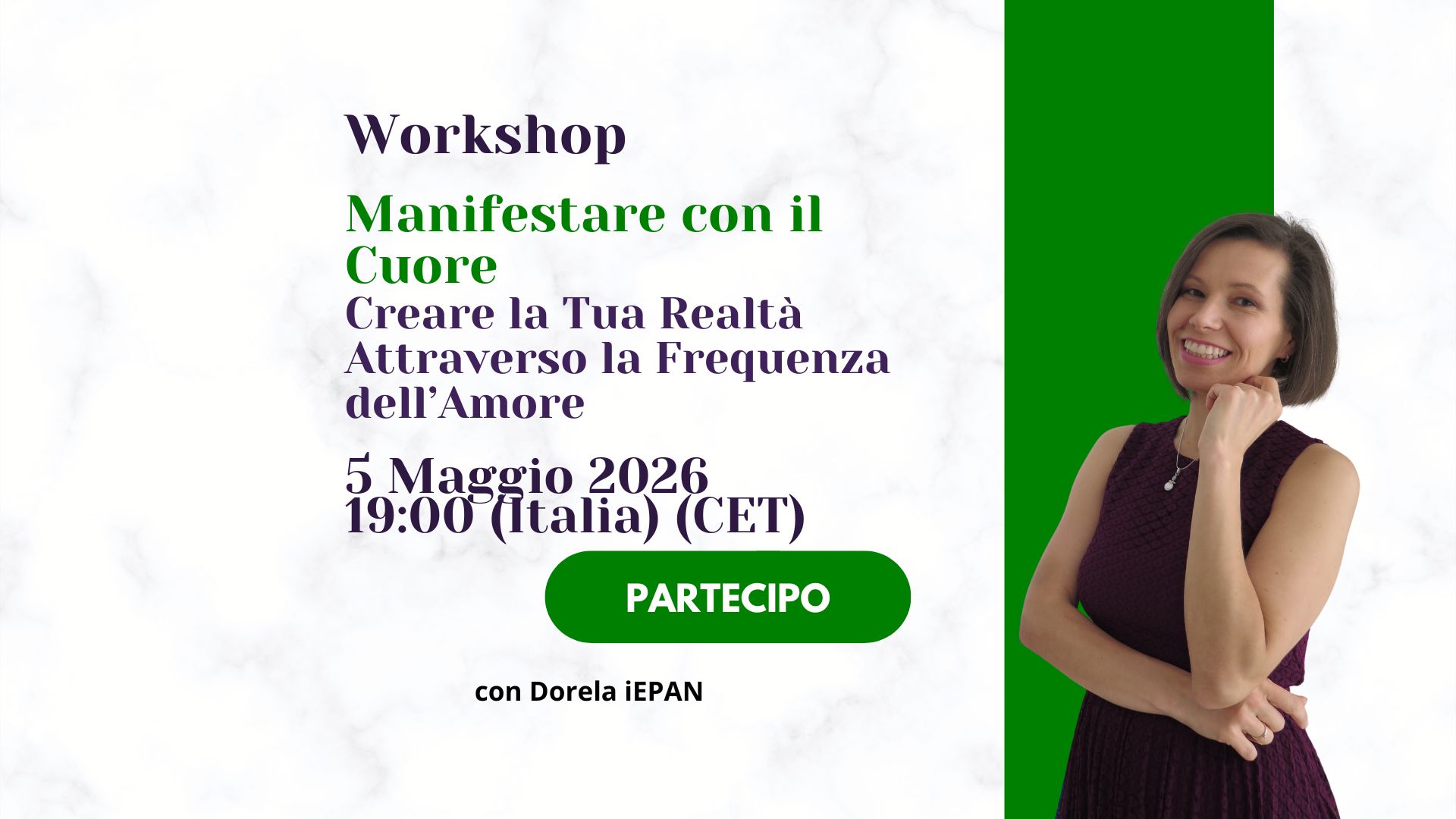 IT 2026 05 05 Manifestare con il Cuore Creare la Tua Realta Attraverso la Frequenza dellAmore live a 1900 CET